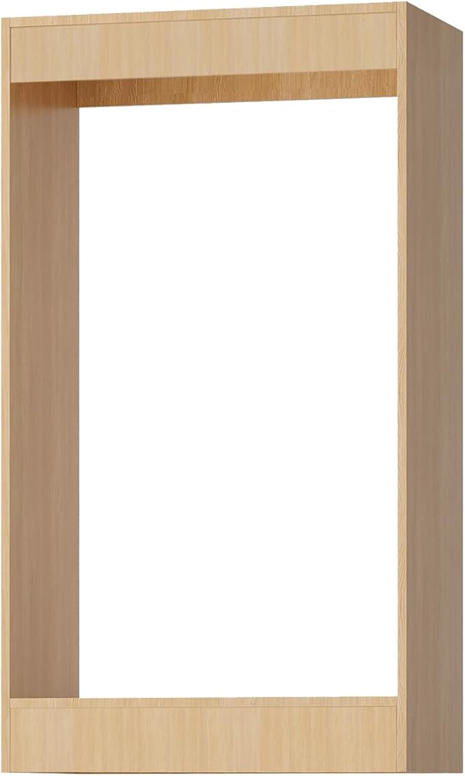 ROOMTEC 22.5" Double Hanging Closet Unit, Modular Closet System with Hanging Rod, Wardrobe Organizer for Bedroom or Walk-in Closet, Wall Mounted, Customizable Clothes Storage Unit, Wood