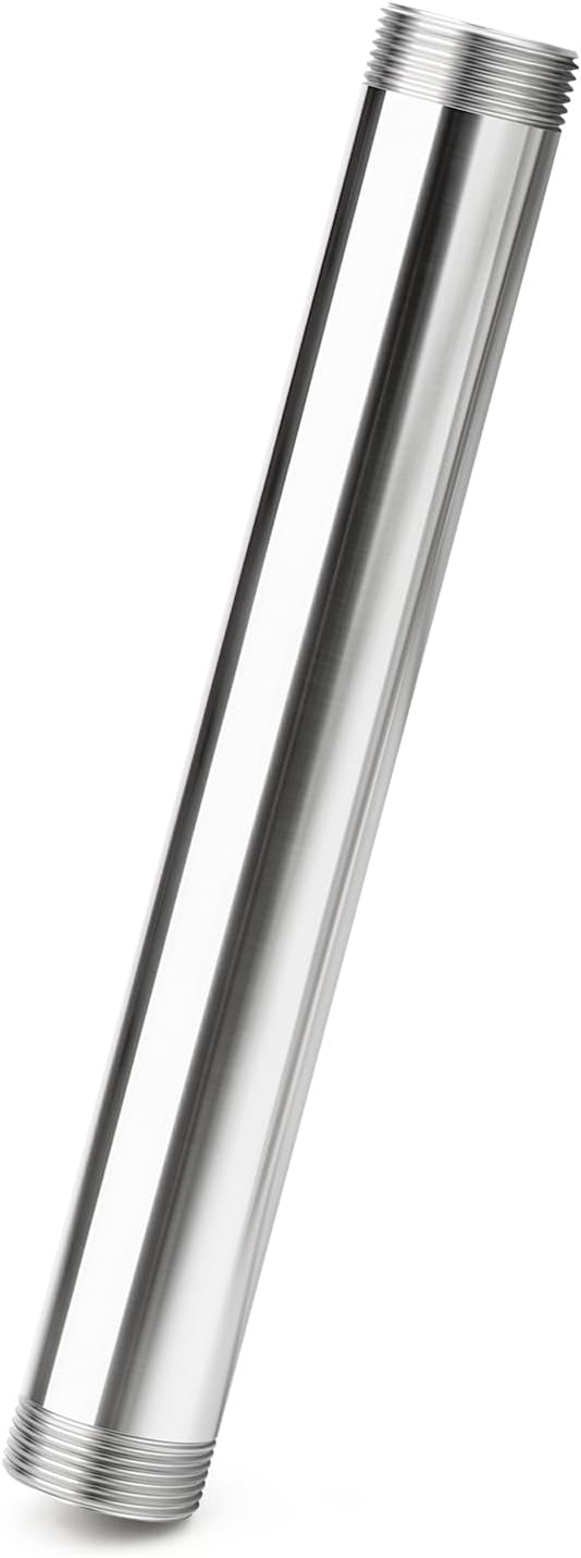 TAISHER 1PCS Stainless Steel Pipe Fittings, 1-1/2" NPT Male x 1-1/2" NPT Male Threaded, 12" Length Nipple Cast Pipe