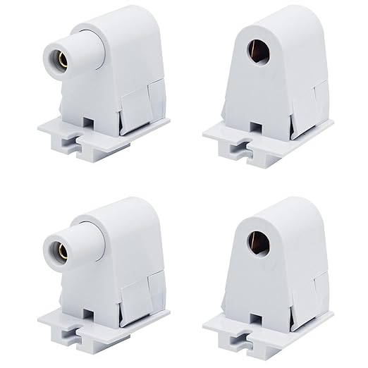 Surf turtle 2 Pair Tombstone Single Pin FA8 Base Holder Socket Connector with T8 T10 T12，for 8ft Light Emitting Diode Fluorescent Tube Light