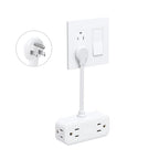 TROND Outlet Extender with 6 Inch Cord, Flat Plug Adapter for Inverted Sockets, 4 Electrical Sockets, 4 USB Ports, Multi Plug Wall Outlet for Home Travel, Cruise Ship Essentials, White