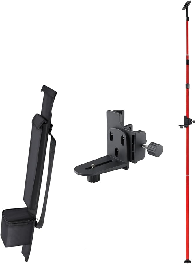 Firecore 13 Ft./4m Telescoping Laser Pole with 1/4-Inch by 20-Inch Laser Mount, Adjustable Laser Level Mounting Pole for Rotary and Line Lasers-FLP400A