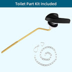 Universal Metal Side Mount Toilet Handle Replacement Kit KitCompatible with Kohler K-GP30324-CP/Glacier Bay Toilet with 1pc Flapper Chain, Toilet Flusher Lever, Matteblack