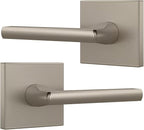 Mega Handles Prime Dummy Lever, Door Handle for Closet or French Doors, Single Side Door Levers, Non-Turning, Fits All Standard Door Sizes, Covered Screws Included - Satin Nickel (2 Pack) 5"