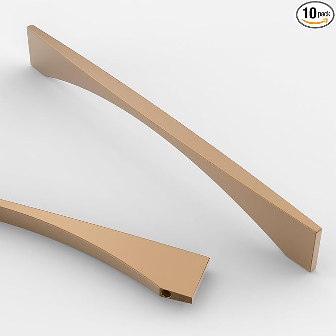 Asidrama 10 Pack 10 Inch(254mm) Champagne Bronze Kitchen Cabinet Handles, Cabinet Pulls Kitchen Cabinet Hardware for Cupboard Drawer Pulls