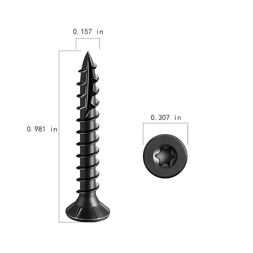 #8 * 1" Black Deck Screws, (240pcs) 1 lbs.Exterior Wood Screws, Rust Resistant Epoxy Coated, Bronze, T20 Star Bit