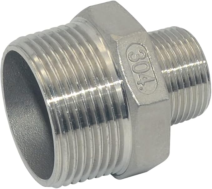 1-1/4" x 3/4" Male Threaded Reducing Nipple Fitting/Adapter,Stainless Steel SS304 NPT Pipe Hex Reducer