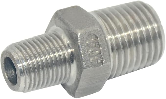 1/4" x 1/8" Male Threaded Reducing Nipple Fitting/Adapter,Stainless Steel SS304 NPT Pipe Hex Reducer