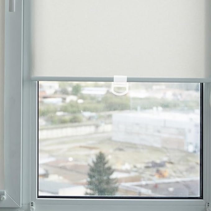 DOITOOL 10Pcs Plastic Curtain Window Blinds Lifting Clamp Pull Cordless Roller Blinds Shades Transparent Handle Pull Fit for 15mm Rod for Roller Shades Rolling Curtain Accessories