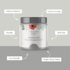 Country Chic All-in-One Chalk Paint for Furniture, Cabinets, Home Decor, Eco-Friendly, Matte Finish, Built-In Primer & Top Coat for Wood, Metal - Pebble Beach (Grey) - 8 oz (237 ml)