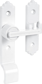 180 Degree White Barn Door Lock, Flip Gate Latch with Handle, Heavy Sliding Door Latches, Door Security Sliding Latch Lock for Cabinets, Bathroom, Garden, Window, Garage