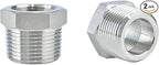 Joywayus Stainless Steel Hex Head Bushing Reducer Pipe Fitting 1/2 NPT Male × 3/8 NPT Female (Pack of 2)
