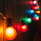 25 Pack G40 Frosted Multi-Color LED Replacement Bulbs, Shatterproof LED Globe Light Bulbs for Indoor Outdoor Christmas String Lights, 0.6W Energy Saving String Light Bulbs, E12/C7 Candelabra Base
