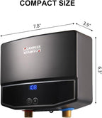 CAMPLUX Tankless Water Heater Electric, Point of Use Instant Hot Water Heater, 3.5kW (TE04B) 120V for Sink with Self Modulating Technology, Black