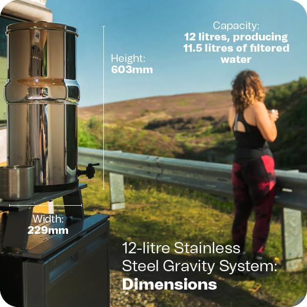 British Berkefeld Doulton 3.17 Gallon W9361137 Countertop Gravity-Fed Water Filtration System Using Ultra Sterasyl Ceramic Filter Candles