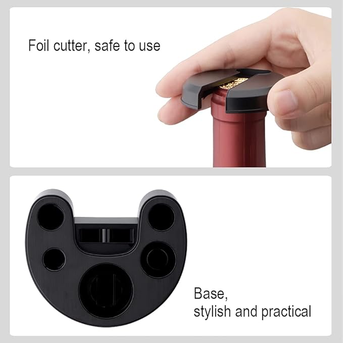 AIKARO - Electric Wine Bottle Opener Automatic Electronic Corkscrew, Rechargeable (Base Set)