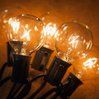 GOOTHY G40 Replacement Bulbs, 120V 5W Incandescent Light Bulbs, E12 Candelabra Base, 1.5 Inch Clear Globe Replacement Light Bulbs for Indoor Outdoor String Lights, Warm White -25 Pack