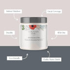 Country Chic All-in-One Chalk Paint for Furniture, Cabinets, Home Decor, Eco-Friendly, Matte Finish, Built-In Primer & Top Coat for Wood, Metal - Crinoline (Off White) - Quart 32 oz (950 ml)