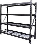 Generic Heavy Duty Member Mark 4-Shelf Industrial Storage Rack in Black, 77"" W x 24"" D x 72"" H (1 PACK)