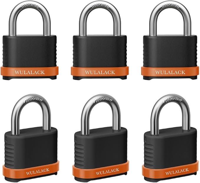 4 Digit Heavy Duty Combination Lock, Weatherproof Combo Padlock for Outdoor Use – Suitable for Sheds, Fences, Gates, Hasps & Storage Units，6 Pack (Matte Black)