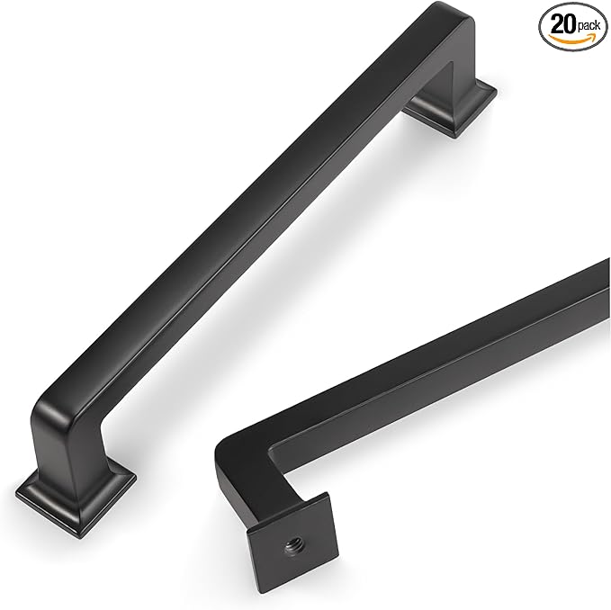 COTYKILEY 20 Pack 5 Inch(128mm) Matte Black Kitchen Cabinet Handles Black Cabinet Pulls Cabinet Door Handles Kitchen Cabinet Hardware Cupboard Drawer Pulls Dresser Handles