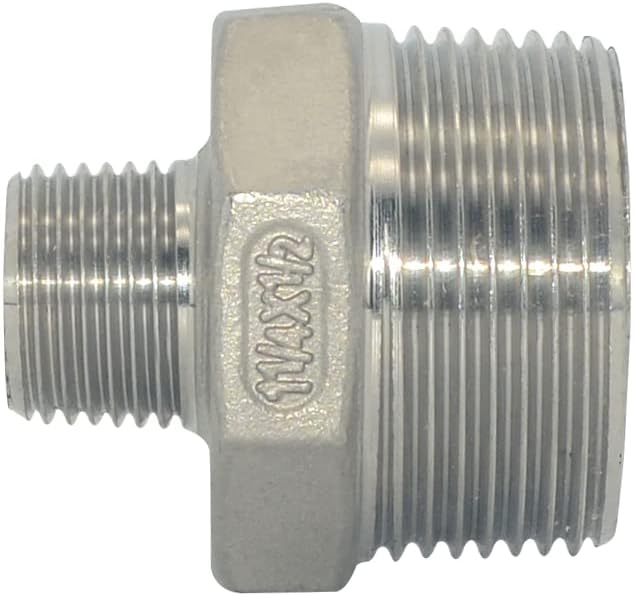 1-1/4" x 1/2" Male Threaded Reducing Nipple Fitting/Adapter,Stainless Steel SS304 NPT Pipe Hex Reducer
