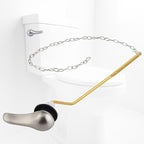 iFealClear Universal Metal Toilet Tank Flush Lever Replacement, Side Mount Toilet Handle Replacement Kit, Solid Brass Toilet Trip Lever Fits Most Toilets, Stainless Steel Chain, Brushed Nickel