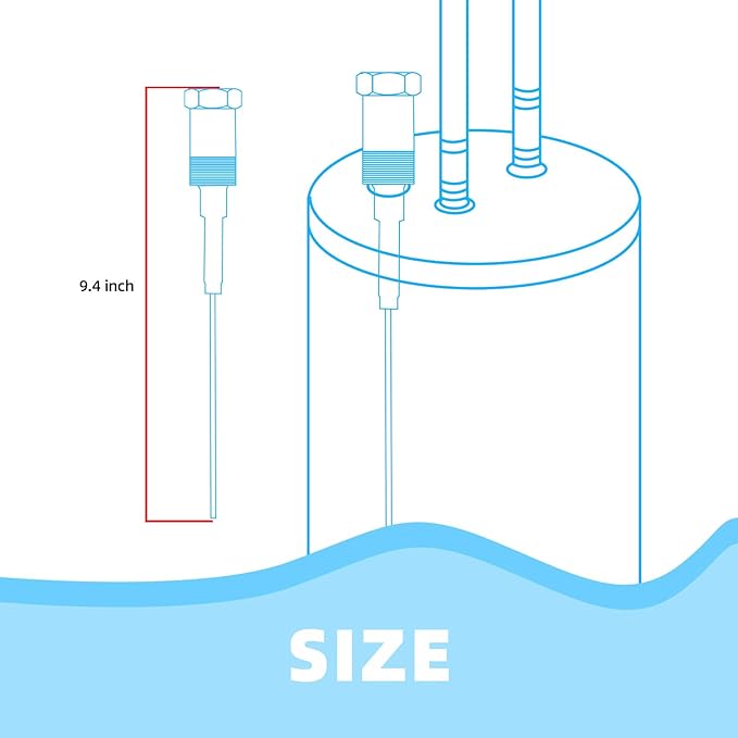 Powered Anode Rod for Water Heater Gallon Tank, Electrical Anode Rod, Eliminates Rotten Egg Smell (10-59 gallon tank)