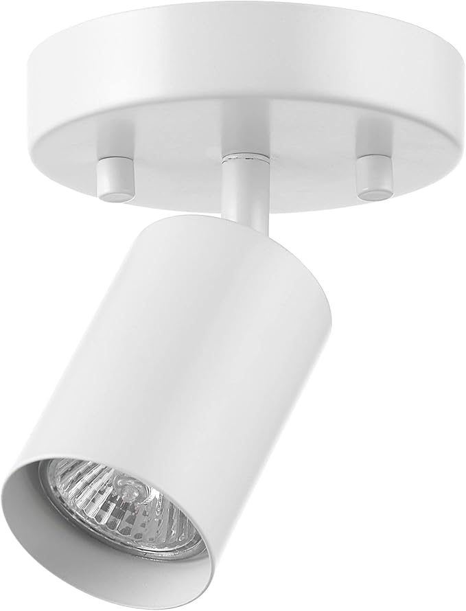 GLOBE Electric 57499 Pratt 1-Light Track Lighting Spotlight, Matte White, Bulb Not Included