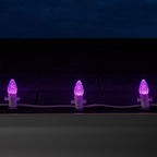 Wintergreen Lighting 25 Pack OptiCore C7 LED Christmas Light Bulbs - Replacement LED Christmas Lights Heavy Duty Premium Outdoor Christmas Lights, E12 Base (Purple Faceted)