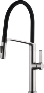 SUMERAIN Deck Mounted Kitchen Faucet with Pull-Down Sprayer, Dual Spray Mode Kitchen Sink Faucet in Brushed Nickel