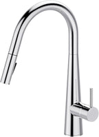 Bath Royale Modern Kitchen Faucet with Pull Down Spray - Single Control, All Metal, Polished Chrome