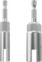 2 Pack 1/4" Hex Shank，Power Wing Nut Driver Set,Slot Wing nuts Drill Bit Socket Wrenches Tools Set, Drills Bits for Panel Nuts screws eye C hook bolt (2 Pack 2 Size （10mm,16mm）)