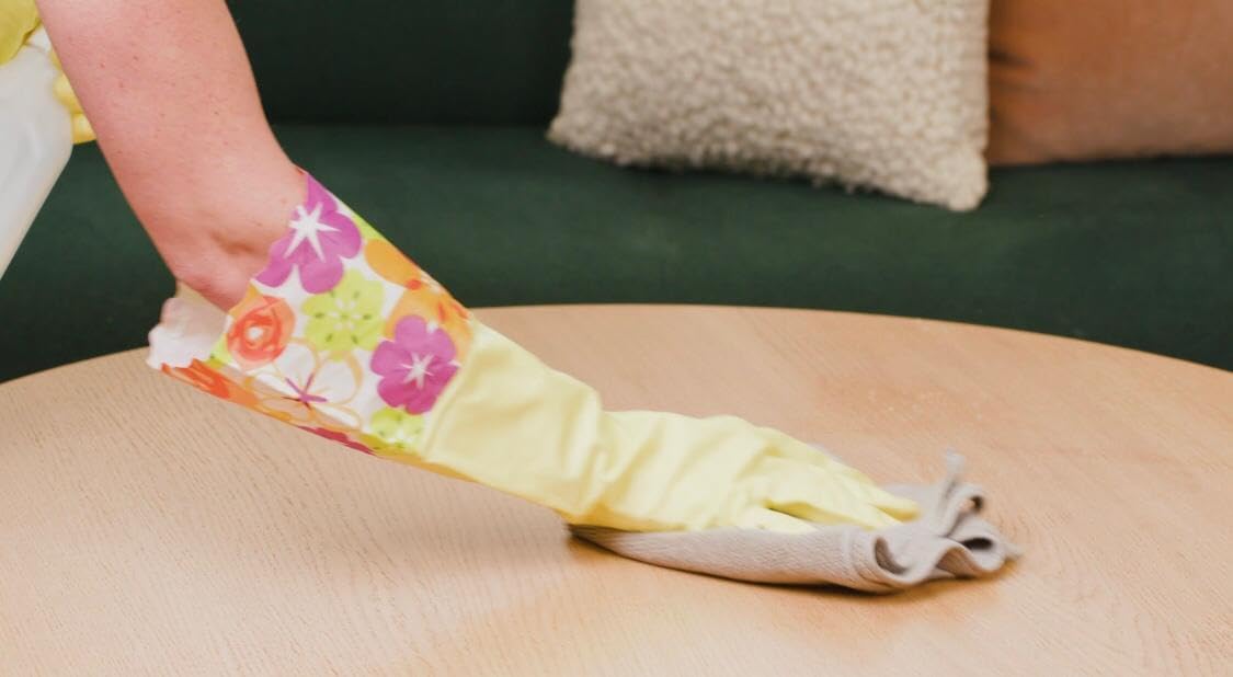 Household Gloves Latex Free Cleaning Grey and Yellow Gloves with Soft Lining Long Cuff 15" & Grip (2 Pair), Medium