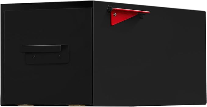 post & porch Malone Mailbox | Post Mounted Mailbox | Black/White/Gray/Brown/Red/Blue/Green, Regular or Large, Weatherproof Mail Box for Outside, Customizable (Black, Regular)