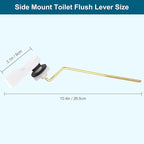 Hygie Rinse 2PACK Universal Metal Toilet Handle Replacement Kit Side Mount Compatible with American Standard/Mansfield/Gerber Toilet, Toilet Tank Flusher Lever with Flapper Chain, White