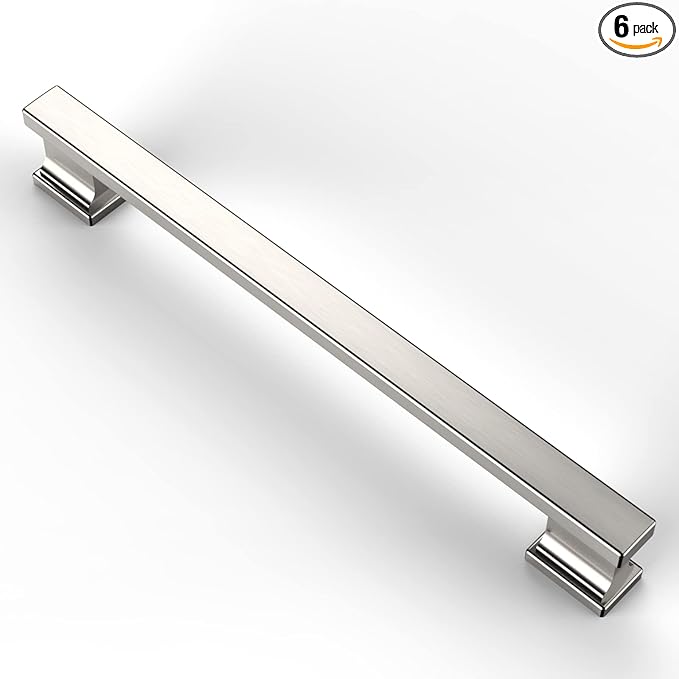 Asidrama 6 Pack 7 Inch(177mm) Brushed Satin Nickel Kitchen Cabinet Handles, Cabinet Pulls Kitchen Cabinet Hardware for Cupboard Drawer Pulls