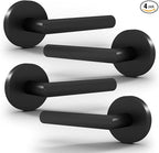 Mega Handles Ronn Dummy Door Handles - 4 Pack Heavy Duty Black Door Handle, Non-Turning Door Handle for Hallway, Closet & French Doors, Single Side, Fits All Standard Doors - Matte Black