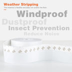 26 Feet Silicone Seal Strip, Weather Stripping Seal Tape for Door, Window & Shower Glass Gaps (White, 25MM)