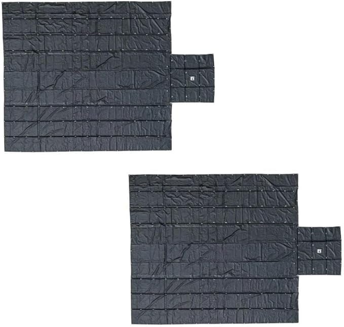 Mytee Products 2 Pack 24' x 27' Flatbed Trailer Lumber Tarp with 8 FT Drop - Heavy Duty Black 18 Oz Vinyl Waterproof Tarp for Truck/Trailers to Protect Cargo from Wind, Rain, Snow, and Sun