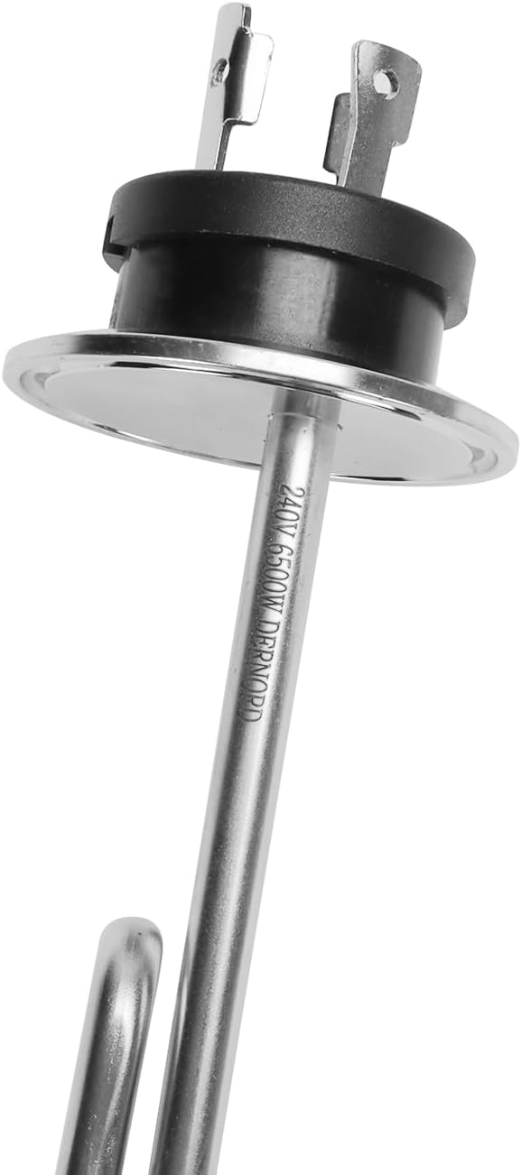 DERNORD 240V 6500W Tri-clamp Foldback Heating Element Stainless Steel Immersion Water Heater with 3-Wire Electrical Locking Plug (2 Inch Tri clamp)