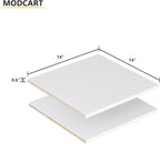 2 Pack Corner Closet Unit, Modular Closet System, Wood Closet System Organizer with Storage for Walk In Closets, Clothing Rack Wardrobe Closet for Hanging Clothes, Bedroom, White, 14"W