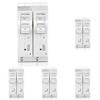 Leviton LSPD2-T Surge Protective Device with Two 20A 1-Pole Plug-On Standard Branch Circuit Breakers, Thermal Magnetic, 120/240 VAC, White (Pack of 5)