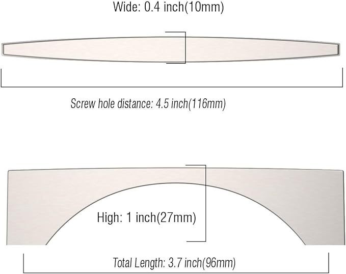 Asidrama 10 Pack 3.75 Inch(96mm) Brushed Satin Nickel Kitchen Cabinet Handles, Cabinet Pulls Kitchen Cabinet Hardware for Cupboard Drawer Pulls