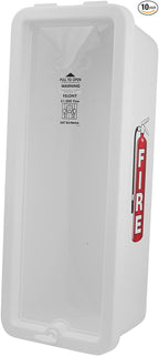 Fire Extinguisher Cabinet Fire Extinguisher Box Outdoor Fire Cabinet Mounted Fire Extinguisher Cabinet Fire Extinguisher Cover (White with Pull-Panel, Rx350, Plastic, 10 Pounds, 10, AKA1)
