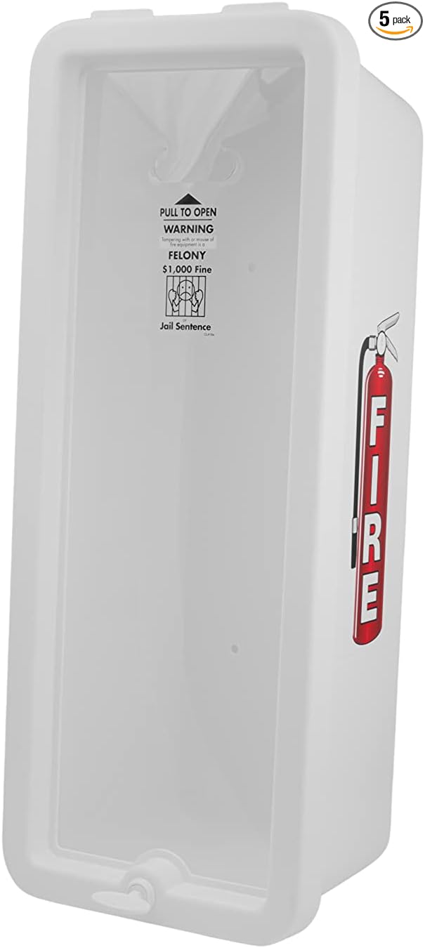 Fire Extinguisher Cabinet Fire Extinguisher Box Outdoor Fire Cabinet Mounted Fire Extinguisher Cabinet Fire Extinguisher Cover (White with Pull-Panel, Rx350, Plastic, 10 Pounds, 5, AKA1)