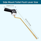 Hygie Rinse Metal Toilet Handle Lever Flush Replacement, Universal Side Mount Toilet Handle with Stainless Steel Flapper Chains, Toilet Repair Kit, Oil Rubbed Bronze