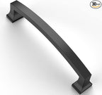 Asidrama 30 Pack 5 Inch(128mm) Hole Centers Kitchen Cabinet Handles, Matte Black Cabinet Pulls Kitchen Cabinet Hardware for Cupboard Drawer Pulls Dresser Handles