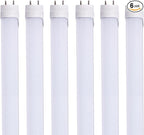 6pcs 3FT 15W T8 Tube Light White Daylight 6000k T8 LED Bulbs Shop Lights Ballast Bypass G13 Base 3 Foot Milky Cover Fluorescent Tube lamp Replacement AC100-277V(3ft 15w, 6 Pack)