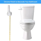 Hygie Rinse 2PCS Metal Toilet Handle Lever Flush Replacement, Universal Front Mount Handle With Stainless Steel Flapper Chains, Repair Kit, Chrome