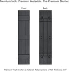 Board & Batten Vinyl Shutters (1 Pair) | 11"x59" (3-Board) - Cornerstone Grey | Exterior Window Shutters | Includes Mounting Hardware | Simple Installation | Made in USA
